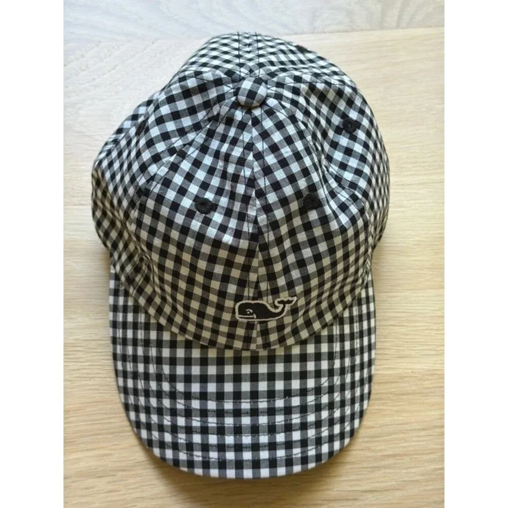 Vineyard Vines youth black gingham hat